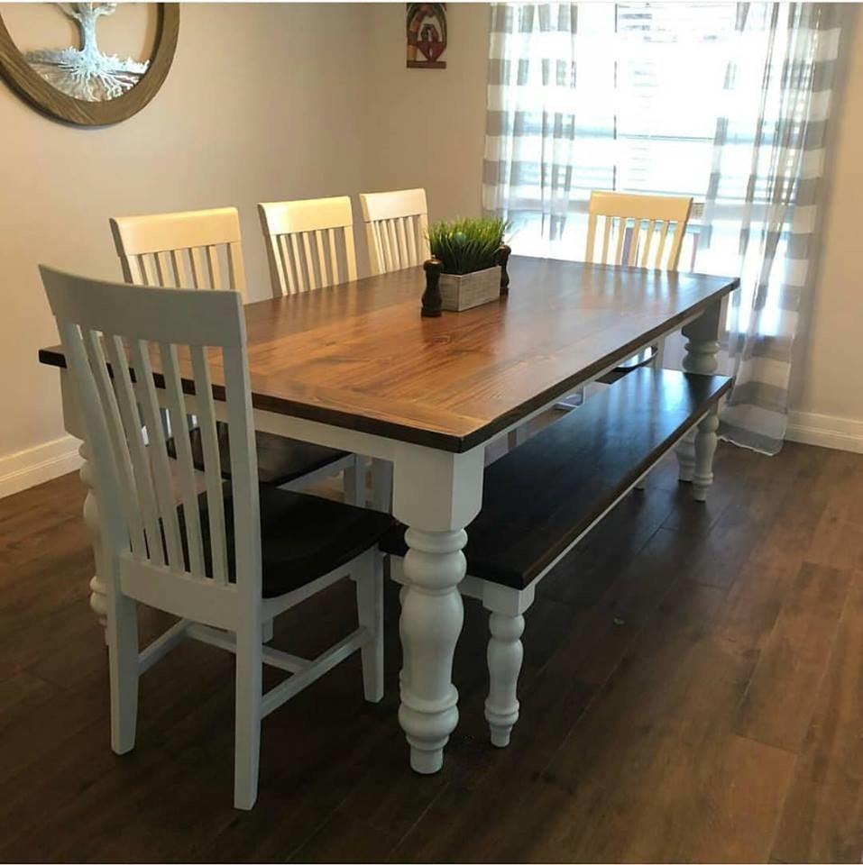 Chunky dining discount table and chairs