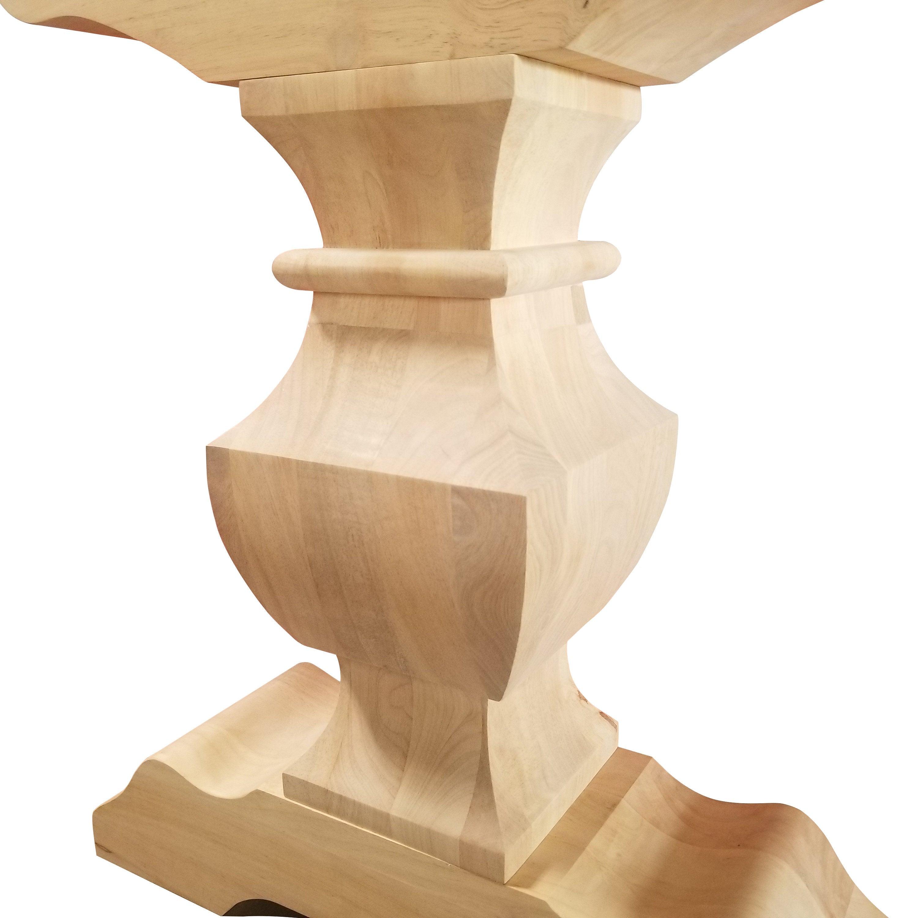 Trestle Table Pedestal Base- SINGLE- Unfinished Hardwood - Design 59 ...